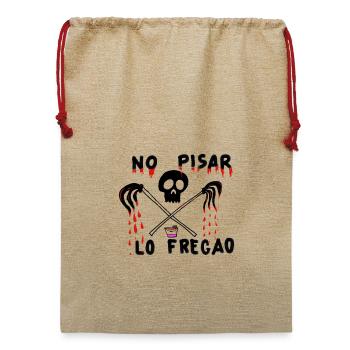 Halloween mit Humor - Jute Weihnachtssack  - Beige - Vorne