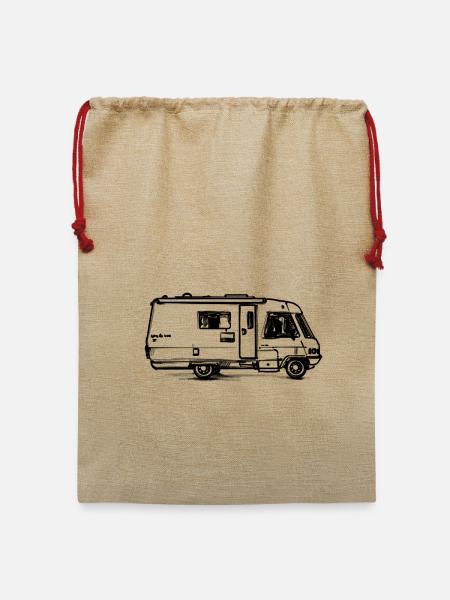 Camping Van - Jute Weihnachtssack  - Beige