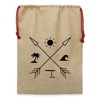Wing Foiling Surfen - Jute Weihnachtssack  - Beige - Vorne