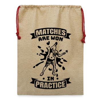 Matches Are Won In Practice - Jute Weihnachtssack  - Beige - Vorne