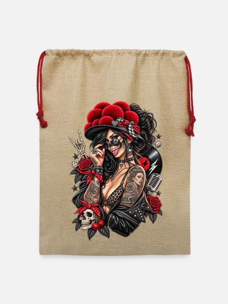 ROCKABILLY REBEL - Jute Weihnachtssack  - Beige