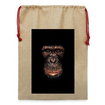 Affe - Jute Weihnachtssack  - Beige - Vorne