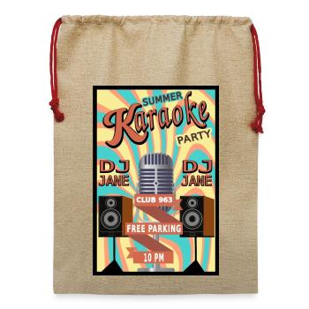Karaoke Sommerfest Sommerfest Sommerabend - Jute Weihnachtssack  - Beige - Vorne