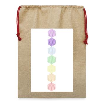 Blume des Lebens - 5. Dimension - 7 Chakren Poster - Jute Weihnachtssack  - Beige - Vorne