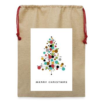 Tannenbaum modern  - Jute Weihnachtssack  - Beige - Vorne