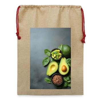 Avocado Spinat Anthrazit - Jute Weihnachtssack  - Beige - Vorne