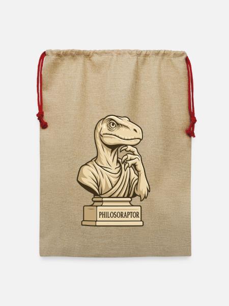 Philosoraptor - Jute Weihnachtssack - Beige