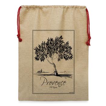 arbre_olivier_mediterranneen_NOIR_Provence_fineart - Jute Weihnachtssack  - Beige - Vorne