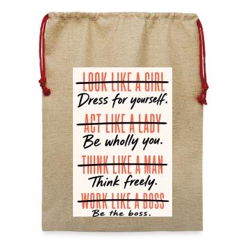 think freely - Jute Weihnachtssack  - Beige - Vorne