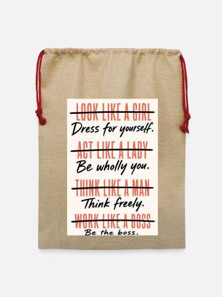 think freely - Jute Weihnachtssack  - Beige