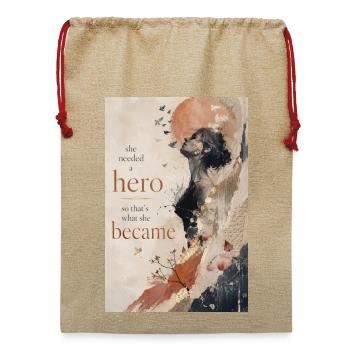 need a hero - Jute Weihnachtssack  - Beige - Vorne