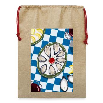 Oyster Party - Jute Weihnachtssack  - Beige - Vorne