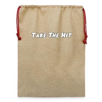 Nimm den Treffer - Jute Weihnachtssack  - Beige - Vorne
