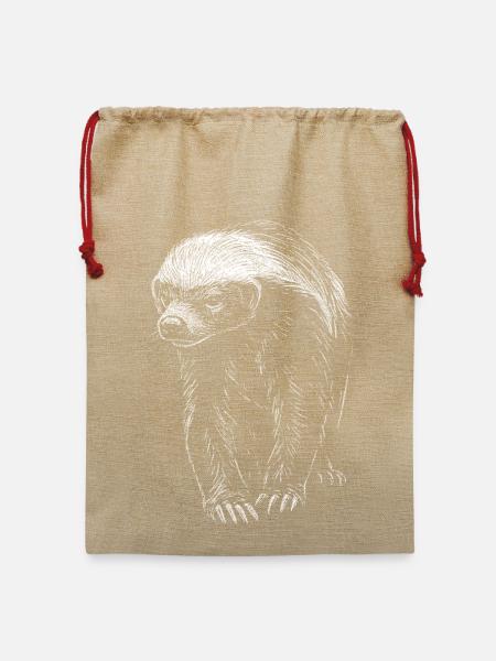 Honigdachs - Jute Weihnachtssack - Beige
