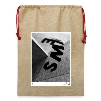 Schwarzweiß Perspektive Typografie - Jute Weihnachtssack  - Beige - Vorne