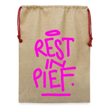 REST IN PIEF (R.I.P.) - Jute Weihnachtssack  - Beige - Vorne
