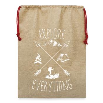 Entdecken Sie alles draußen - Jute Weihnachtssack  - Beige - Vorne