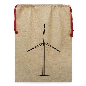 Windrad Illustration - Jute Weihnachtssack  - Beige - Vorne