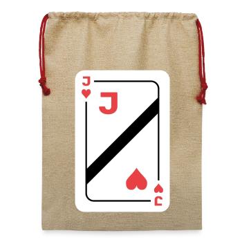 Herz Bube Spielkarte Pokerkarte - Jute Weihnachtssack  - Beige - Vorne