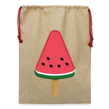 Wassermelonen-Eis am Stiel-Scheibe - Jute Weihnachtssack  - Beige - Vorne