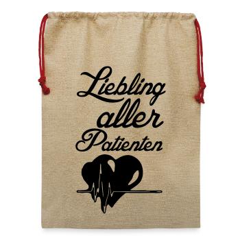 Medizin MTA MFA Arzt Ärzte Spruch Geschenk - Jute Weihnachtssack  - Beige - Vorne
