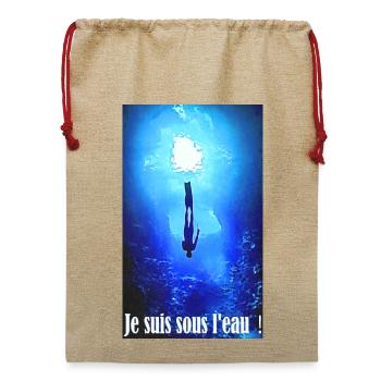 Ich bin unter Wasser - Jute Weihnachtssack  - Beige - Vorne