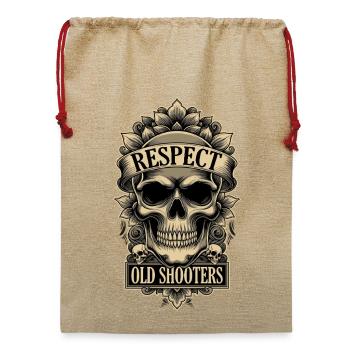 Respect Old Shooters Shooter Skull - Jute Weihnachtssack  - Beige - Vorne