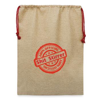 Official Shit Stirrer - Jute Weihnachtssack  - Beige - Vorne