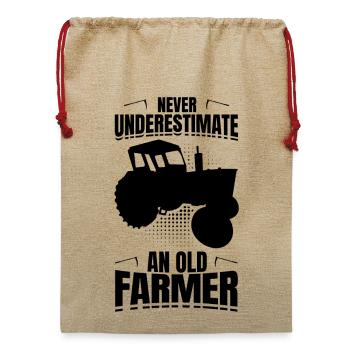 Landwirt Großvater - Jute Weihnachtssack  - Beige - Vorne