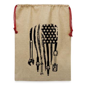 US Car Schrauber - Jute Weihnachtssack  - Beige - Vorne