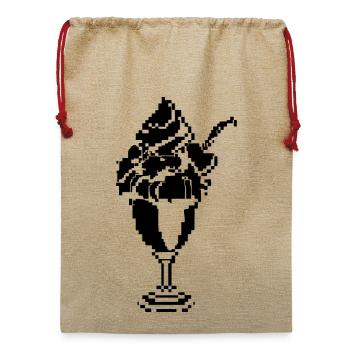 Eisbecher Pixel - Jute Weihnachtssack  - Beige - Vorne