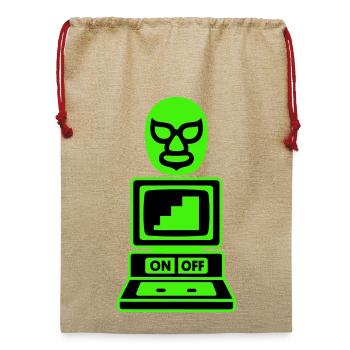 Computer Cult - Jute Weihnachtssack  - Beige - Vorne