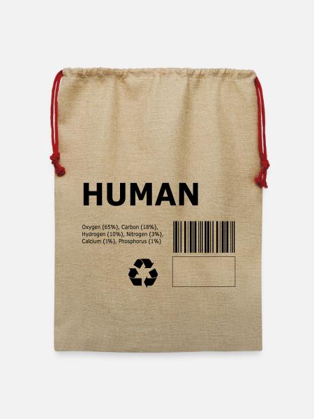 Mensch - Jute Weihnachtssack - Beige