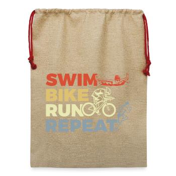 Triathlon Repeat - Jute Weihnachtssack  - Beige - Vorne