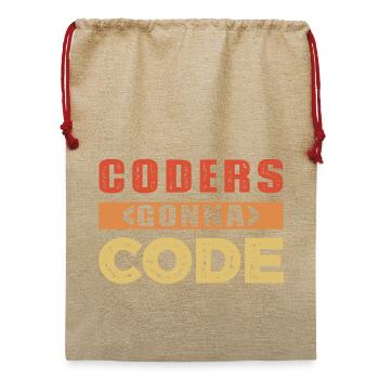 Entwickler Spruch - Jute Weihnachtssack  - Beige - Vorne