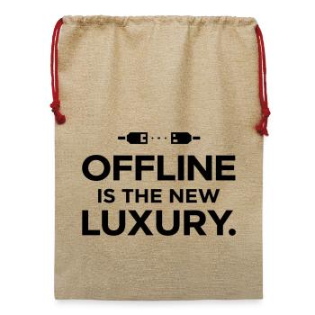 Offline ist der neue Luxus - Jute Weihnachtssack  - Beige - Vorne