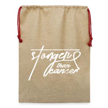 Stärker als Krebs-Skript - Jute Weihnachtssack  - Beige - Vorne