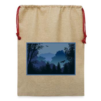 bos_in_avondschemering_met_arenden - Jute Weihnachtssack  - Beige - Vorne
