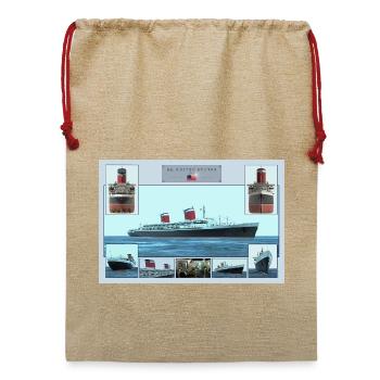 S.S. United States Poster - Jute Weihnachtssack  - Beige - Vorne