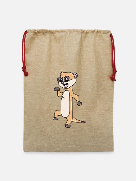 Erdmännchen - Jute Weihnachtssack - Beige
