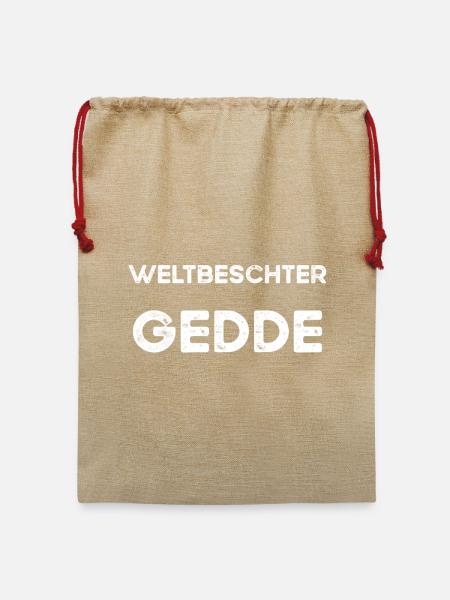 Gedde Patenonkel Taufpate Schwäbisch - Jute Weihnachtssack - Beige
