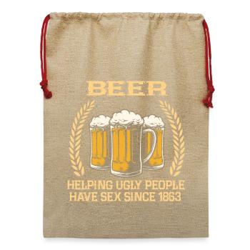 Biertrinker Bier Trinken Sauftour Männer - Jute Weihnachtssack  - Beige - Vorne