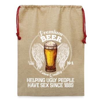 Biertrinker Bier Trinken Sauftour Männer - Jute Weihnachtssack  - Beige - Vorne