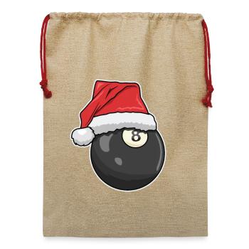 Weihnachten Billard - Jute Weihnachtssack  - Beige - Vorne