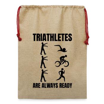 Triathlon - Jute Weihnachtssack  - Beige - Vorne