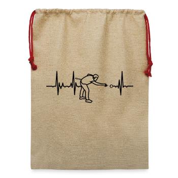 Ich liebe Billard - Jute Weihnachtssack  - Beige - Vorne