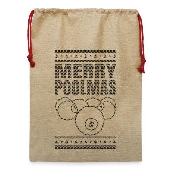 Billard Weihnachten - Jute Weihnachtssack  - Beige - Vorne