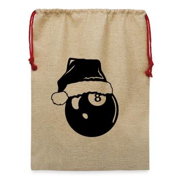Billard Weihnachten - Jute Weihnachtssack  - Beige - Vorne