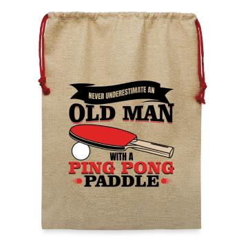 Ping Pong Großvater - Jute Weihnachtssack  - Beige - Vorne