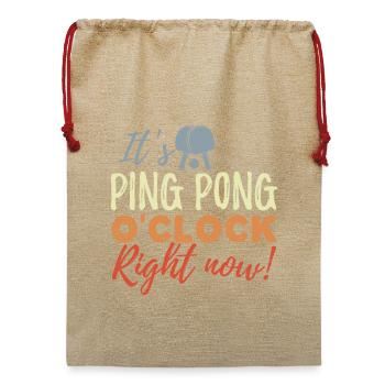 Ping Pong Zeit - Jute Weihnachtssack  - Beige - Vorne